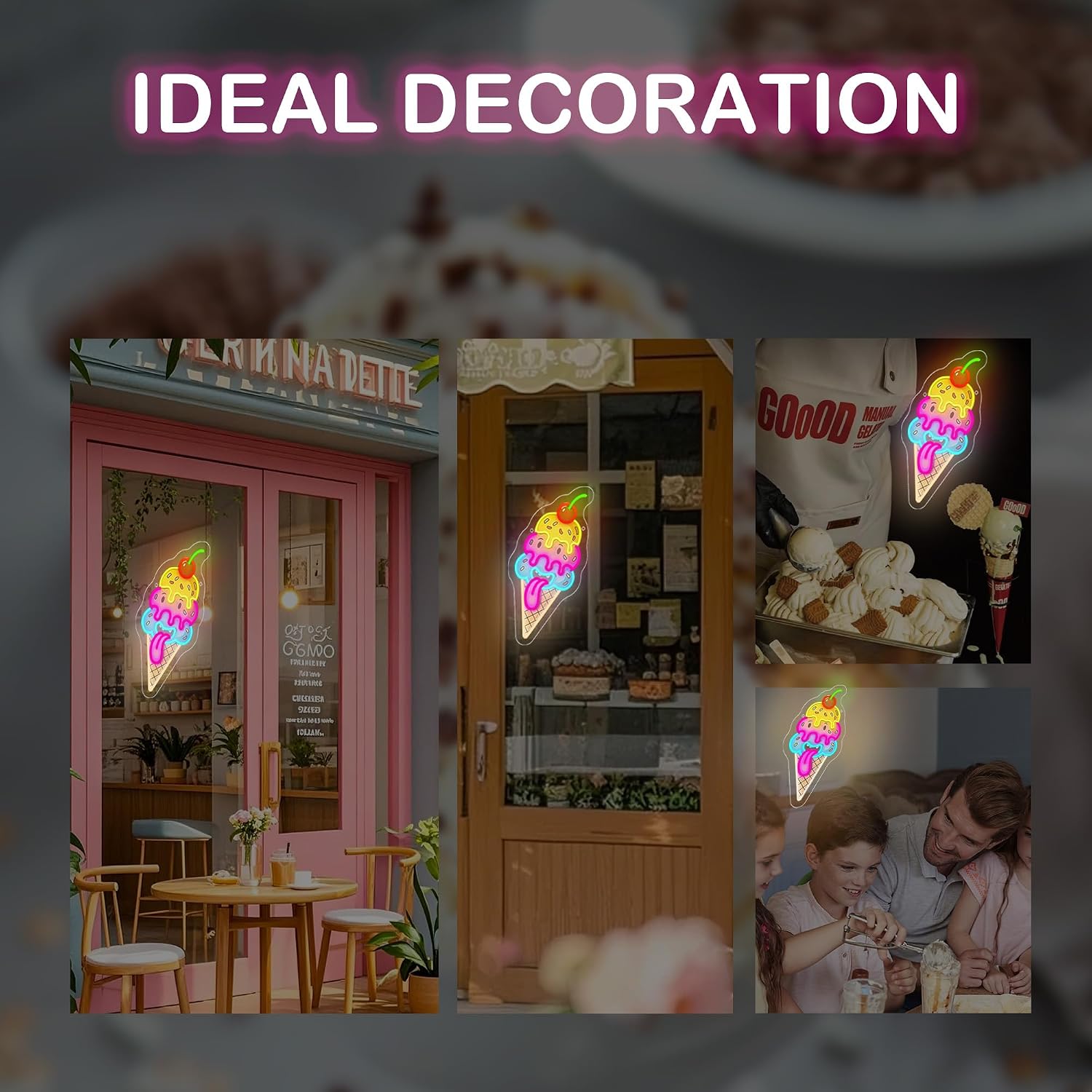 Ice Cream Neon Sign LED Neon L - đánh giá và giá Lighting Christmas Decor